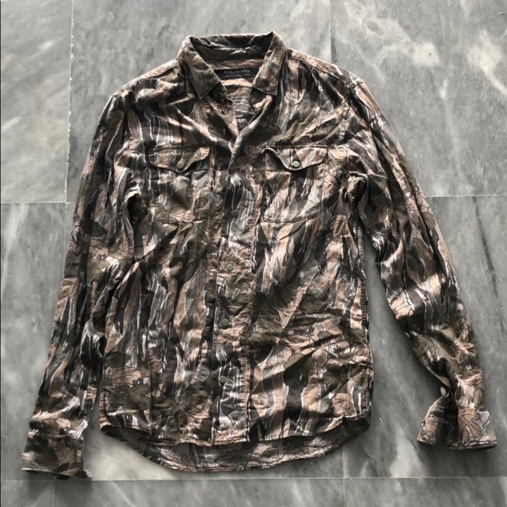 All Saints Camo Pattern shirt